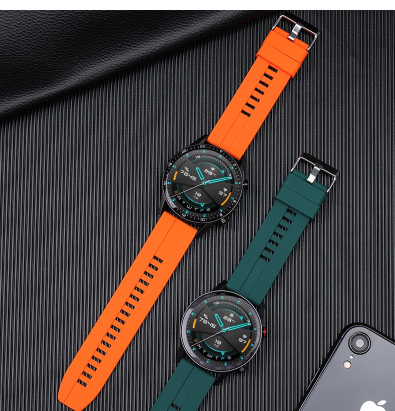 适用华为gt2pro手表表带gt3watch3硅胶带ecg版保时捷设计荣耀智能运动