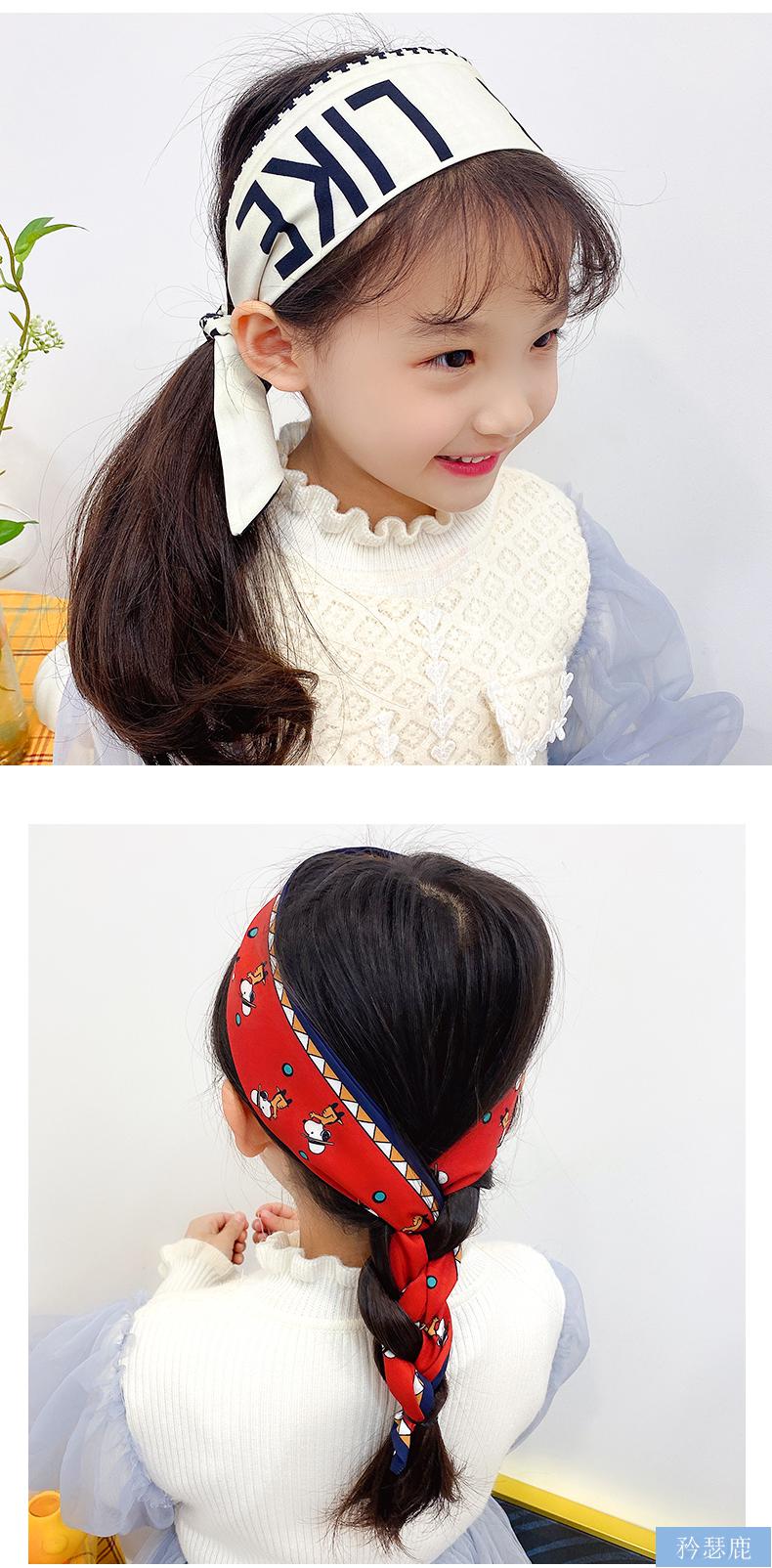 矜瑟鹿蝴蝶结发带儿童丝巾女童绑发头绳森系公主宝宝扎头发韩国网红