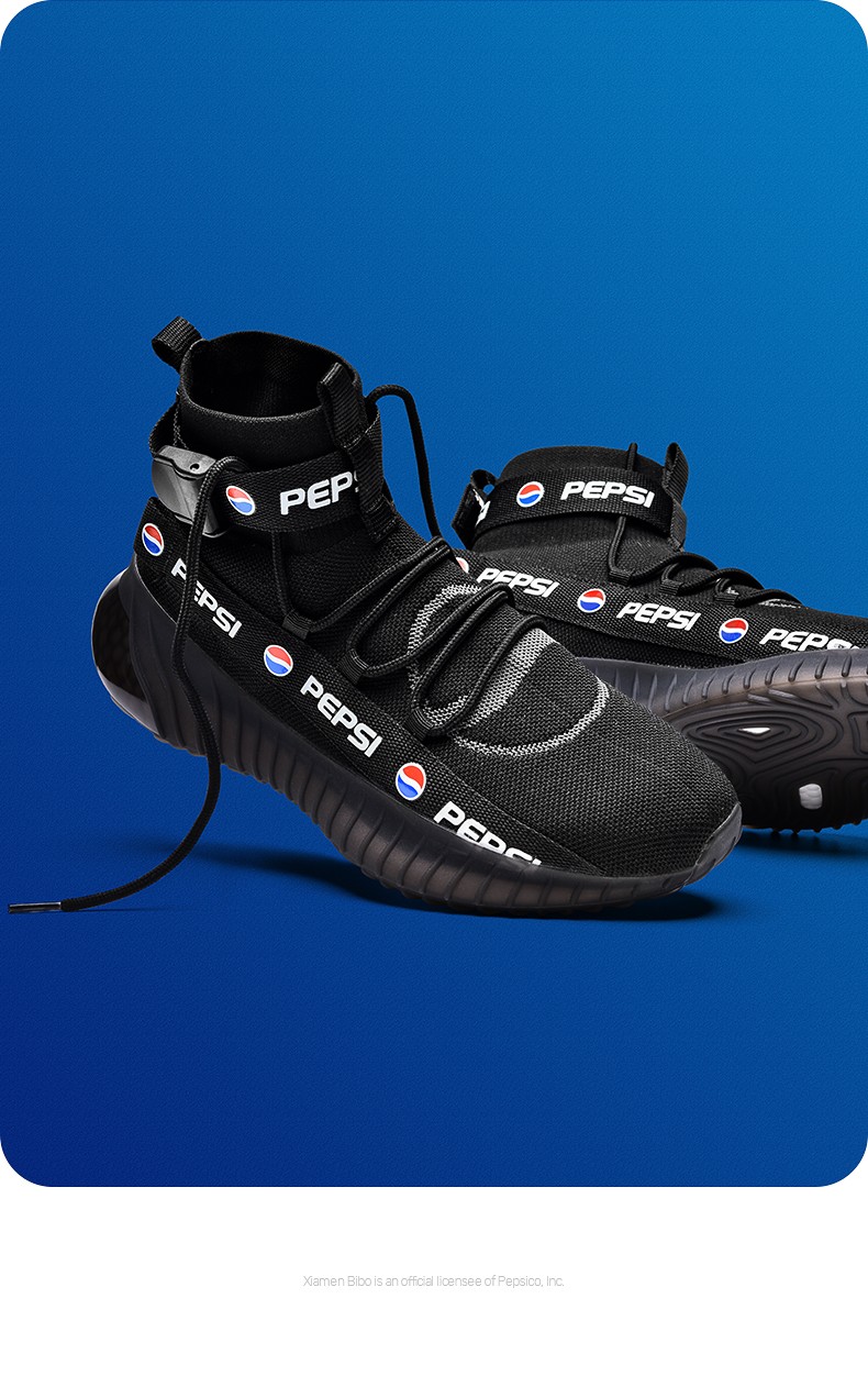 pepsi百事男鞋高帮休闲鞋2021秋冬新款潮流运动鞋子男椰子鞋黑武士