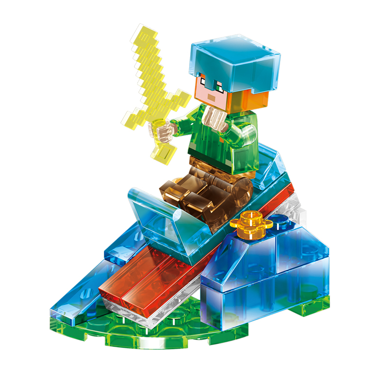 定制布鲁可我的世界水晶版农场僵尸猎人骷髅钻石套装黄金剑史蒂夫套装