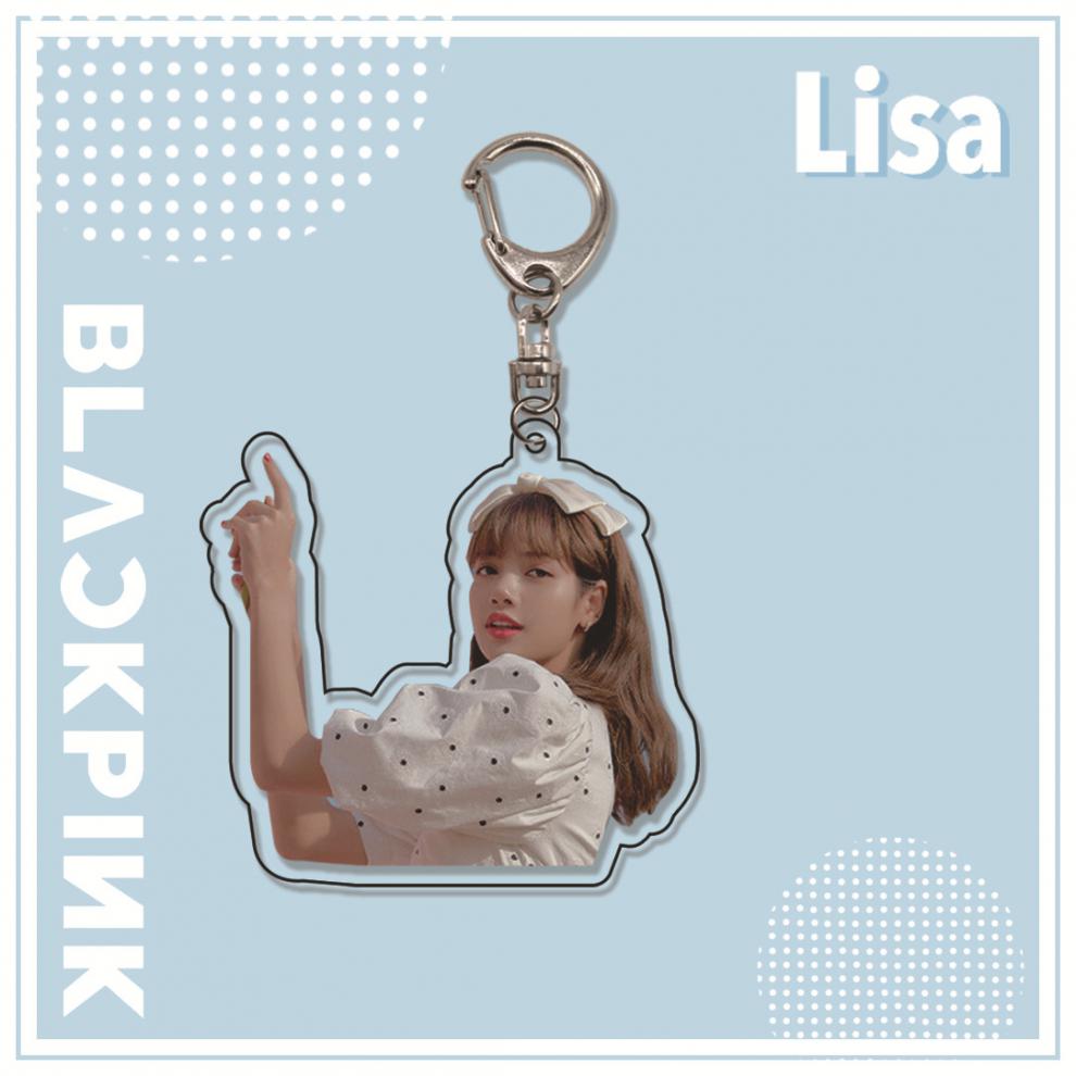 lisa钥匙扣blackpink周边lisa同款亚克力钥匙扣双面挂件饰品粉墨应援