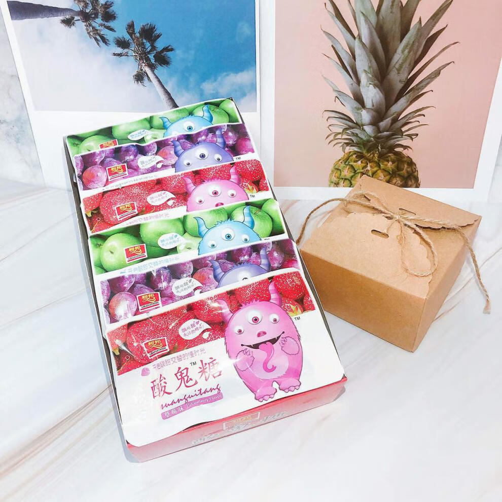 利邦超酸酸鬼糖怕酸别买经典怀旧网红零食混合水果味爆酸糖果 5袋混合