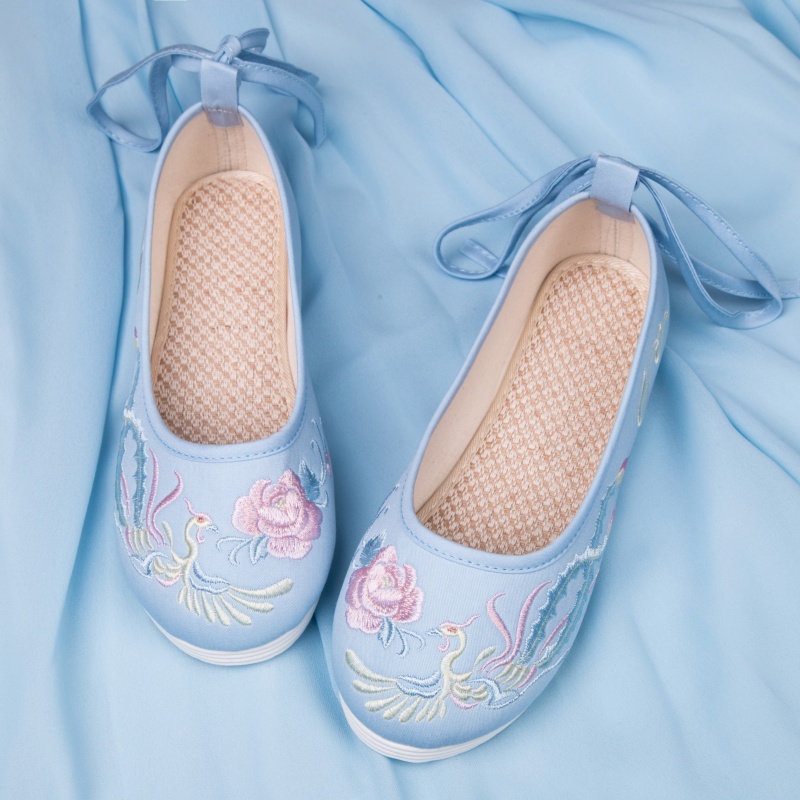 罗玛奇饰改良宋制淡雅唐制汉服古装绣花鞋子古风仙女搭配明制平底361