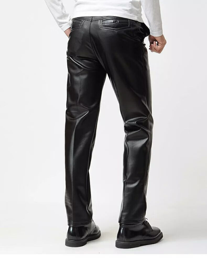 秋冬季皮裤男士防水防油防风加肥加大不裂皮不起皮宽松高腰中老年