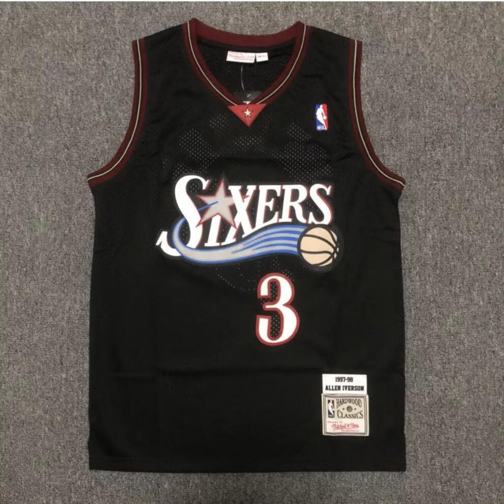 uosunba同款76人队3号艾弗森球衣复古刺绣篮球服男女运动休闲训练