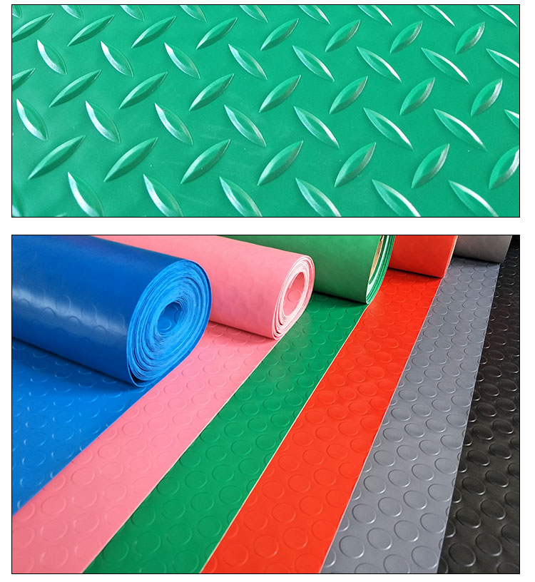 pvc滑垫子水塑料加厚地毯走廊满铺仓库阻燃车间地垫地板耐磨红色方格