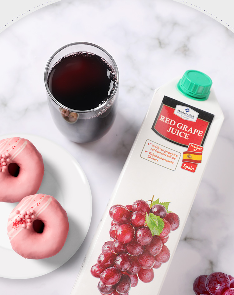 山姆会员店西班牙原装进口nfc葡萄汁还原葡萄汁果汁1l6瓶酒红色葡萄汁