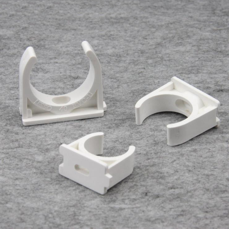 白色pvc塑料管卡upvc管夹u型管卡马鞍鞍型管夹管扣20mm