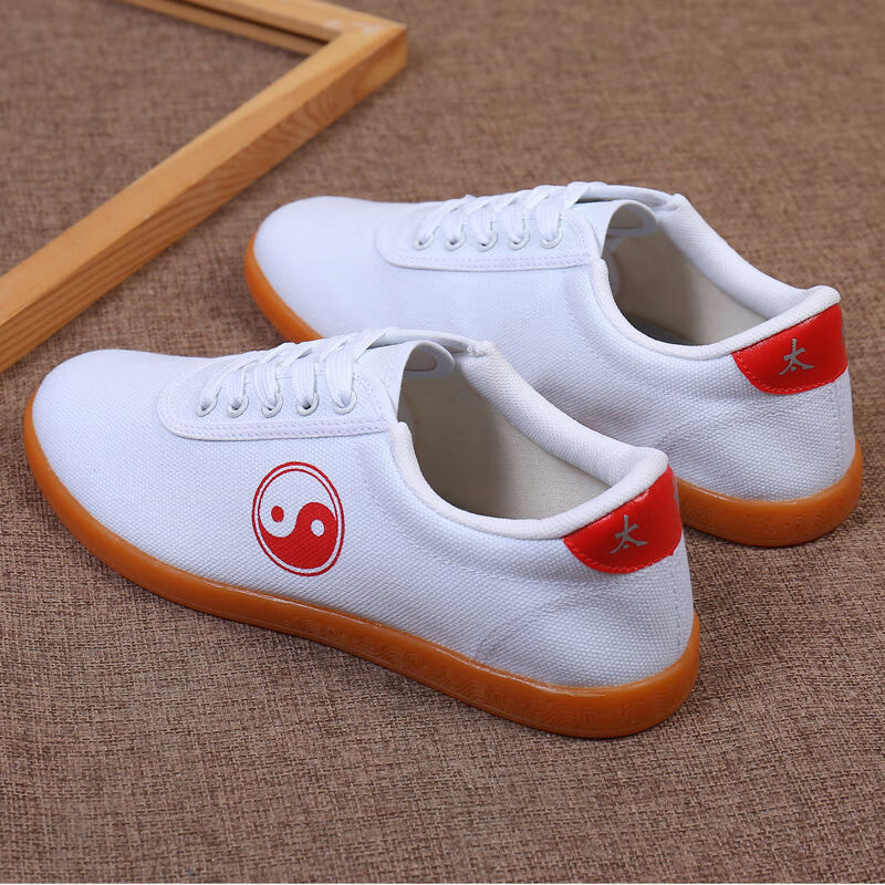 软底透气双鱼太极鞋帆布鞋女牛筋底武术鞋练功鞋男太极拳运动鞋功夫鞋