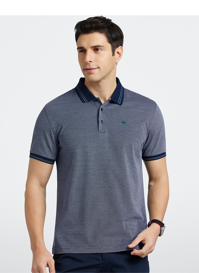 七匹狼纯棉短袖t恤男夏季绣标翻领polo保罗衫男士冰丝光棉冰爽透气