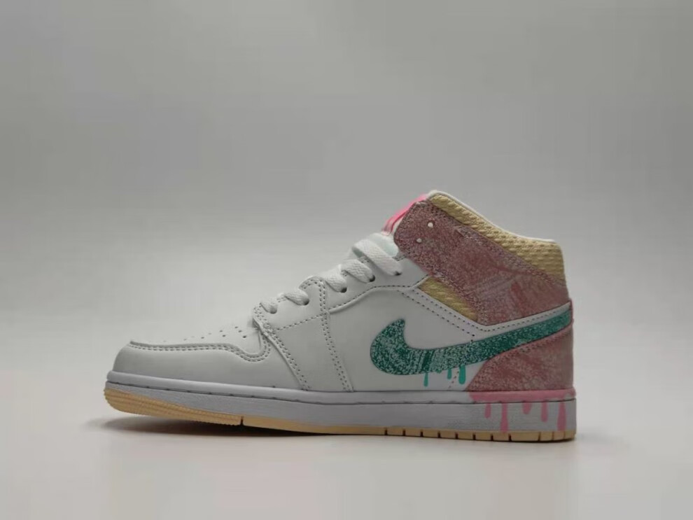 耐克官方舰店aj冰淇淋aj1白粉aj1高帮篮球鞋摩擦有声音百搭时尚休闲鞋