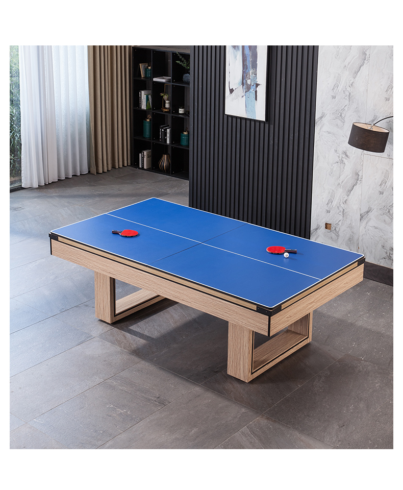 桌标准型家用商室内家庭桌球台新款美式乒乓球多功能黑八新款八尺蓝色