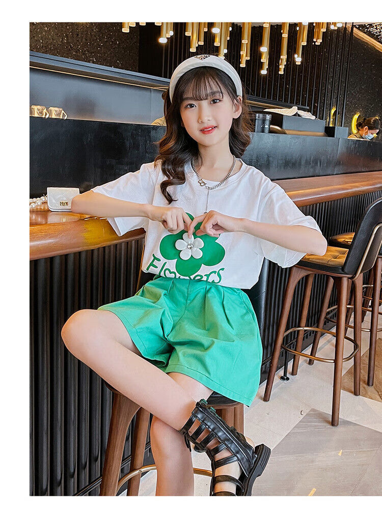 简霏10岁女孩衣服夏装套装中大童夏季休闲风小学生9-12岁女童儿童服装