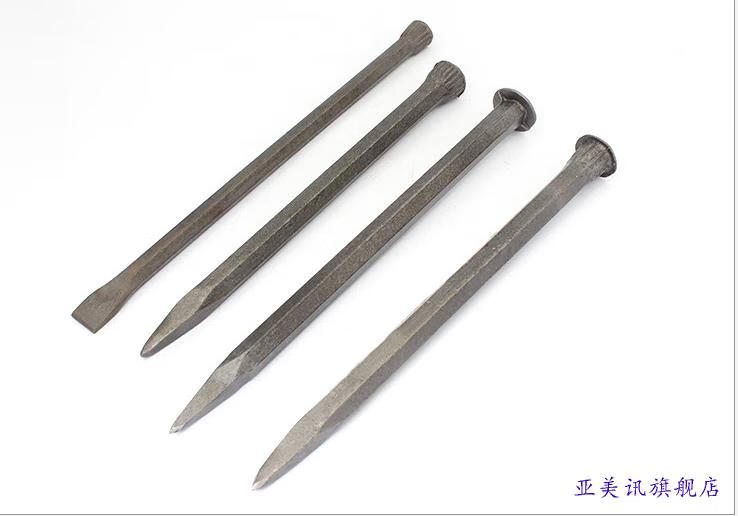 凿子石工破石头工具扁头錾子手工水泥尖凿平头石匠钢凿特钢劈石器墩头