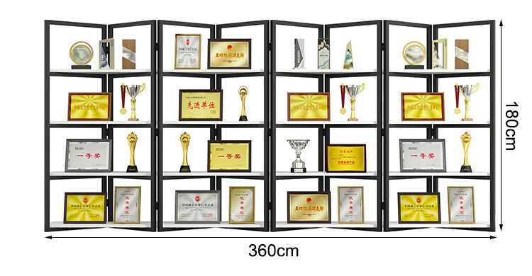 荣誉证书展示柜公司荣誉证书展示架办公室产品证书奖杯企业合格证营业