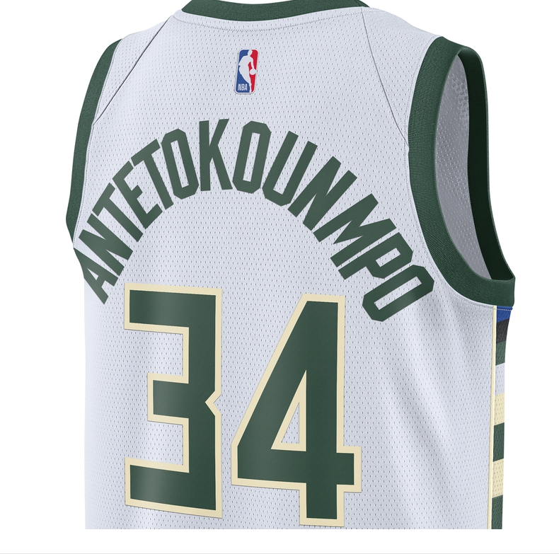 nbanike耐克密尔沃基雄鹿队阿德托昆博sw男子球衣cw3599白色xl