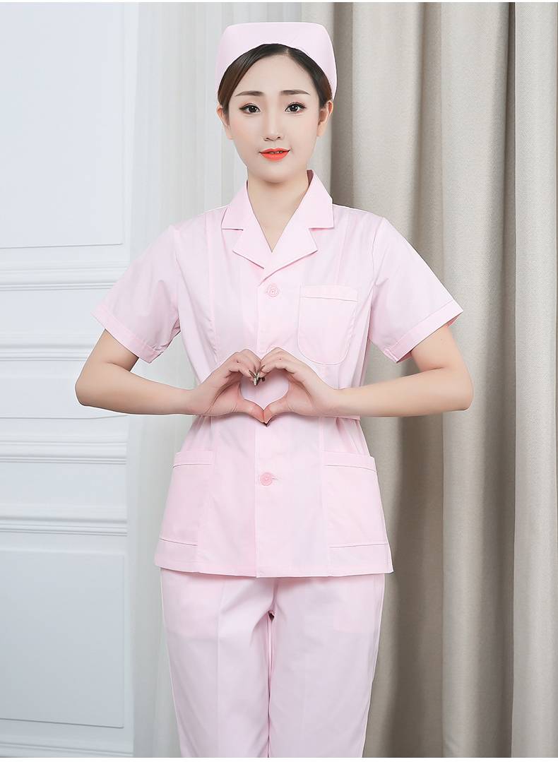 可开票护士服女套装长袖牙科短袖短款两件分体冬季口腔粉蓝色护工工作