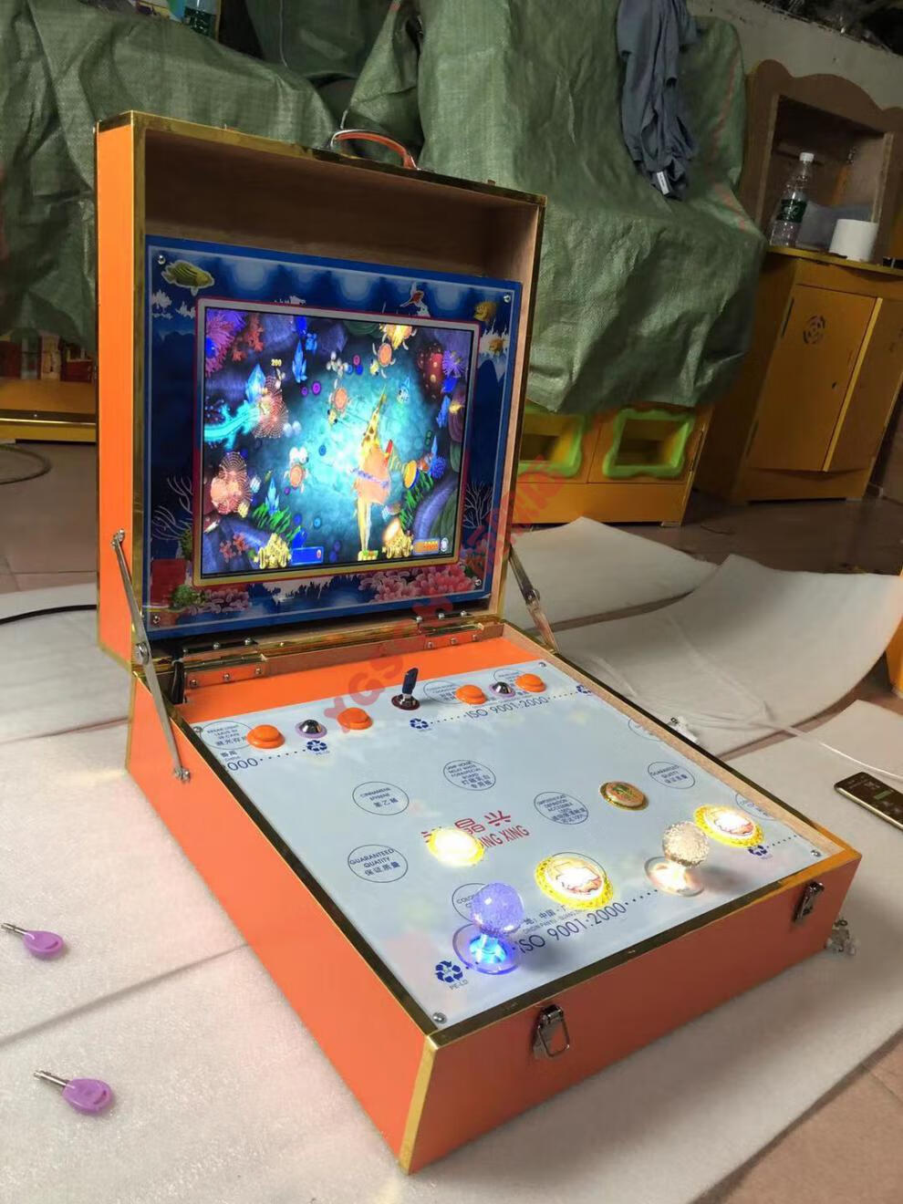 投币小捕鱼老虎台式折叠大型扑鱼机水果双人海洋之星打鱼游戏机 19寸