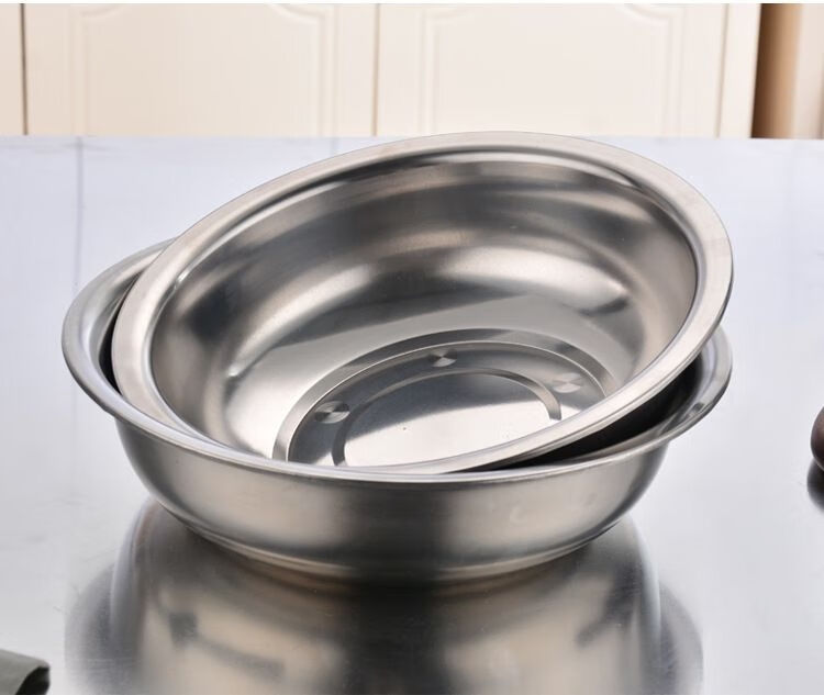 60加厚不锈钢盆家用大盆洗菜盆和面盆钢盆汤盆水煮鱼盆斗盆洗脚盆