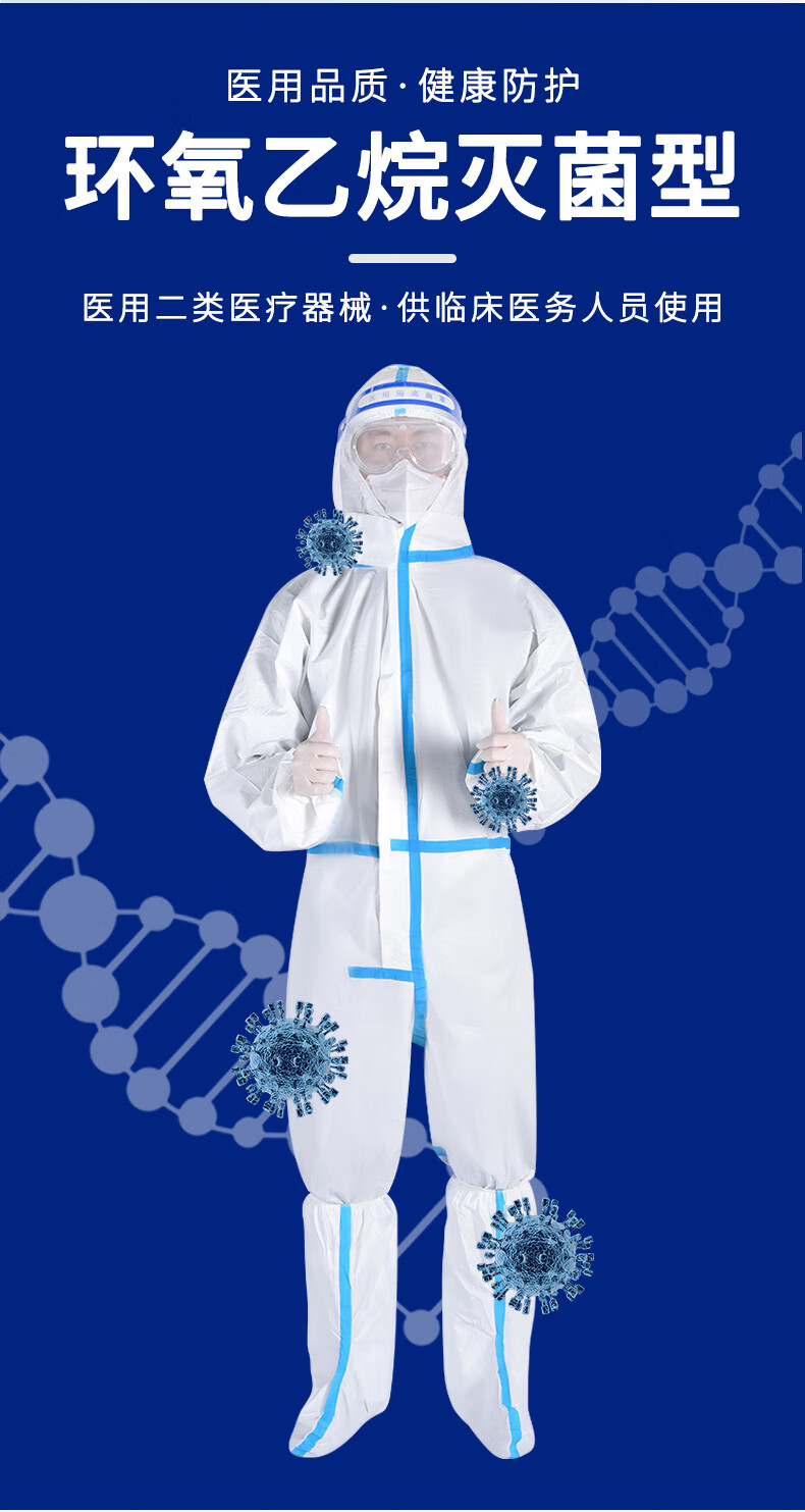 【药房直售】防护服连体全身一次性服用品医护大白隔离衣飞机用 【4xl