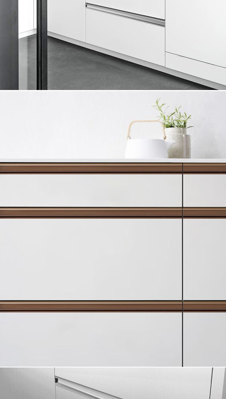 免拉手u型槽g型免开槽拉手橱柜全屋定制内嵌铝合金金柜门把手f型平装