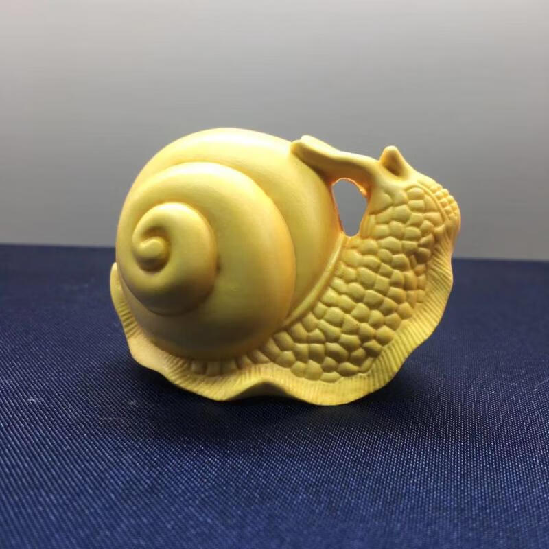 木雕动物文玩手把件雕刻工艺品实木茶道礼品迷你茶宠蜗牛家居摆件装饰