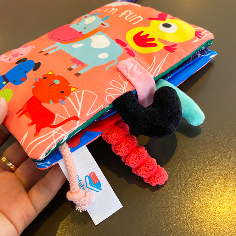 布书宝宝撕不烂布书01岁婴儿立体尾巴布艺书早教03个月安抚玩丛林立体