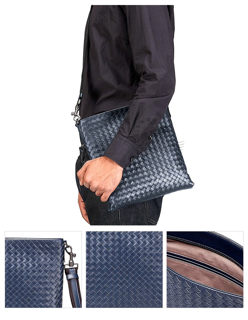 bv男包牛皮编织斜跨邮差包443872 黑色443872 v4651 1000【图片 价格