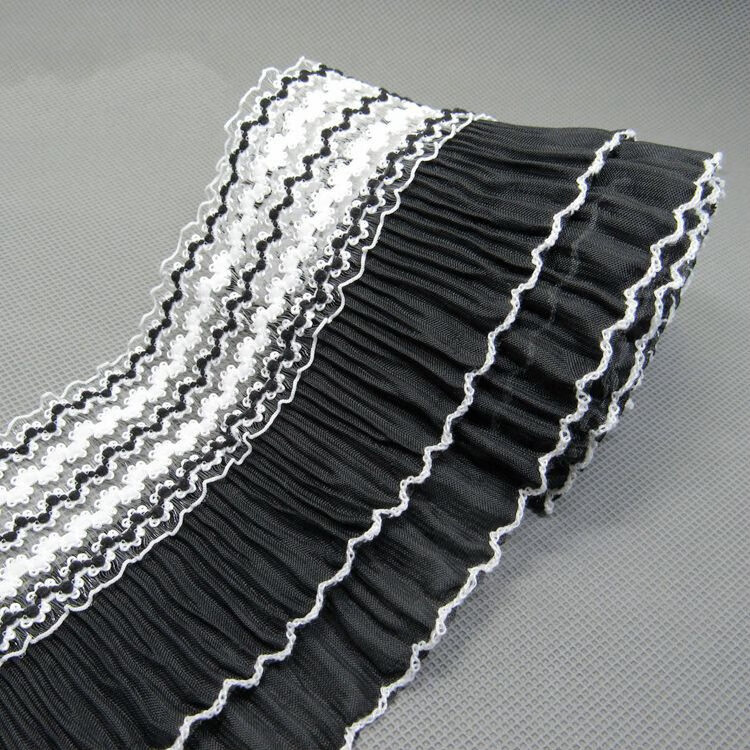 蕾丝面料蕾丝花边蕾丝带蕾丝边裙边裙子下摆布料服装鱼丝打皱雪纺辅料