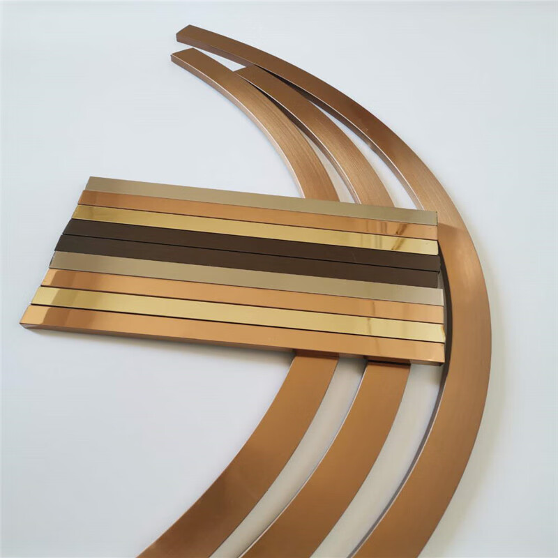 不锈钢装饰条钛合金属吊顶背景墙u型免开槽装饰弧形收边条不锈钢圆弧