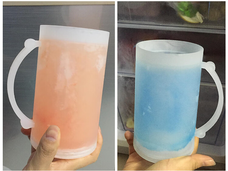 双制冷冰杯多彩果汁杯啤酒杯吧台饮酒杯液体冷冻杯速冻冰凉杯子 芬达