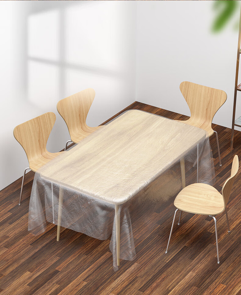 一次性餐布长方形白色一次性桌布台布流水席透明加厚防水圆桌塑料饭店