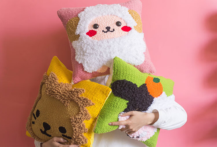 戳戳乐抱枕俄罗斯戳戳绣秀diy材料包墩绣绷抱枕靠垫毛线画戳戳乐手工