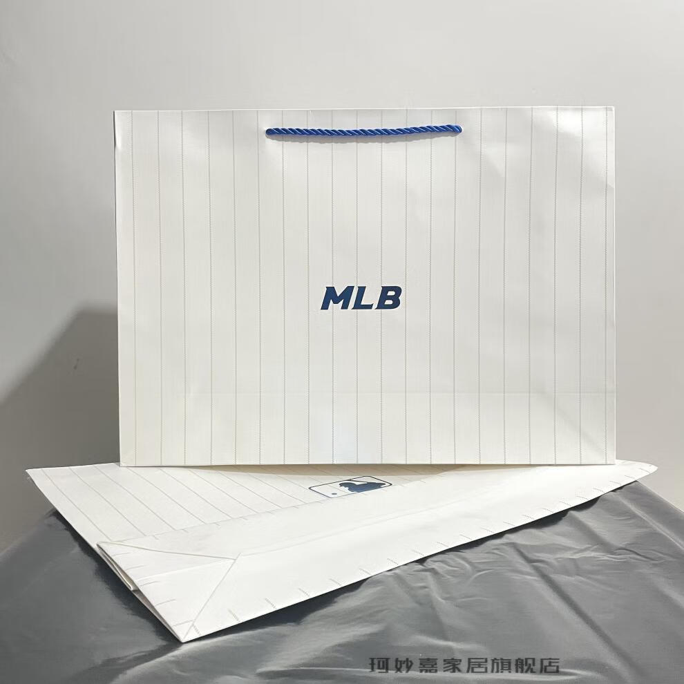 mlb ny洋基队白牛皮纸袋手提袋包装袋购物礼品袋棒球帽大号横竖款钜惠