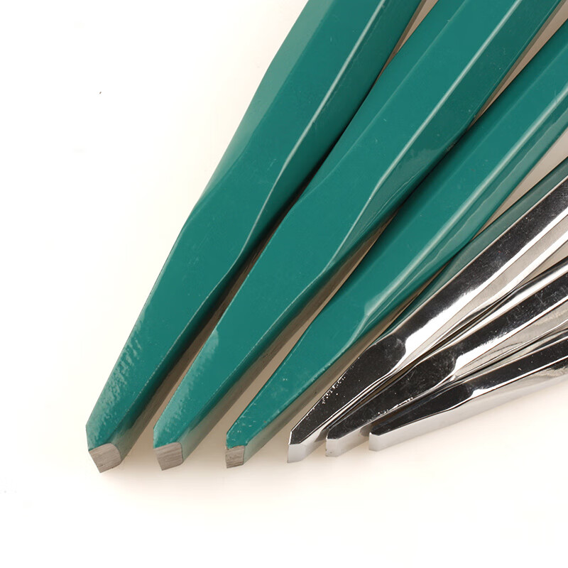 保用铬钒钢扁凿高硬度石工凿平凿子凿水泥铁丝平錾子90784250mm总长