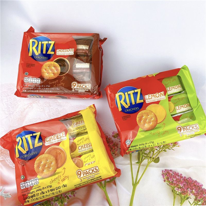 网红香港特产进口零食乐之ritz巧克力夹心饼干休闲办公室小吃巧克力味