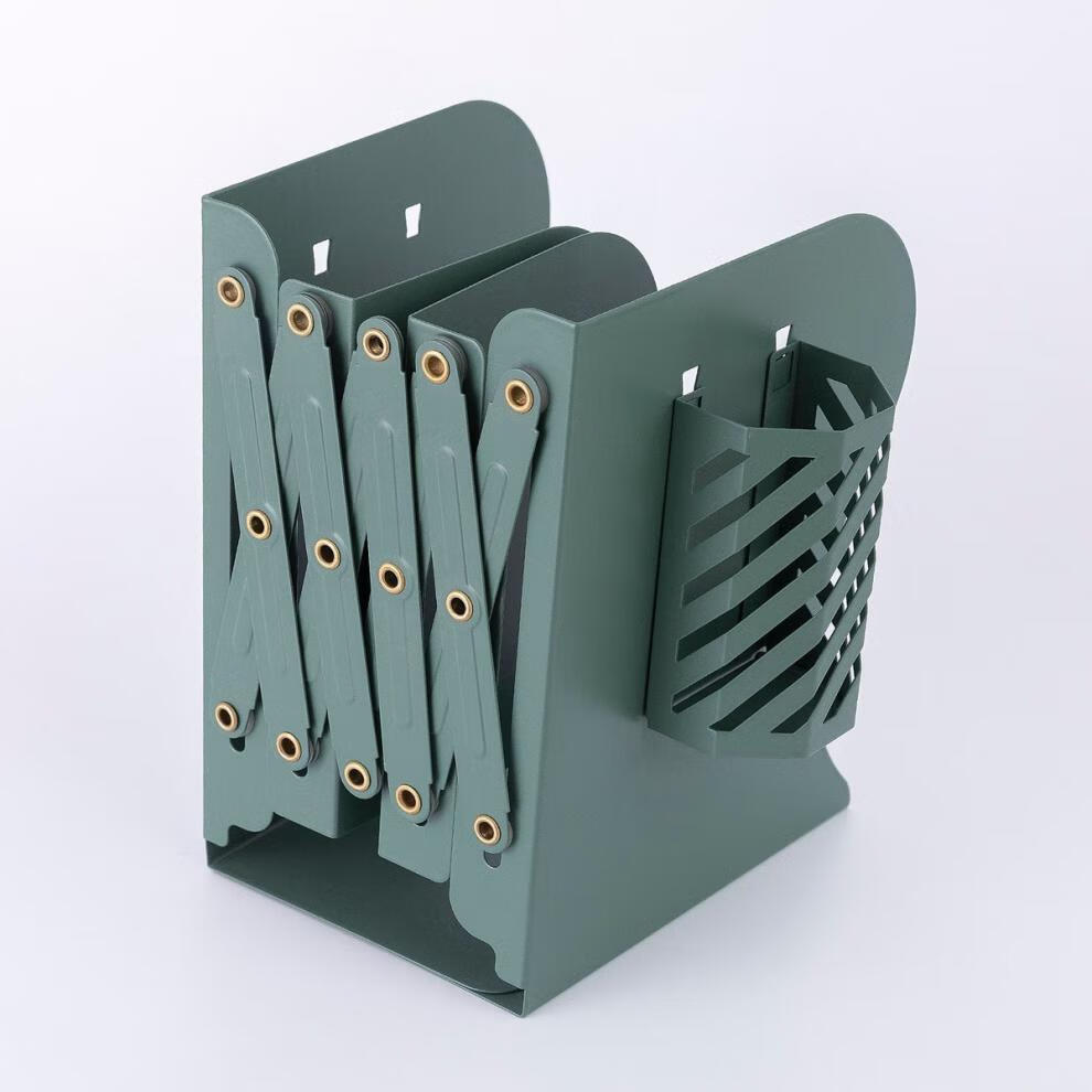 可伸缩简易桌上金属书立架带笔筒学生书桌书本收纳无印风黑色l型书立2