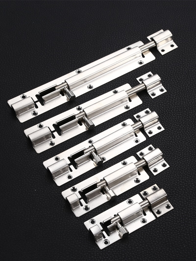 不锈钢加厚门明插销2寸3寸4寸6寸8寸窗户门防盗门链条插销中方插小方