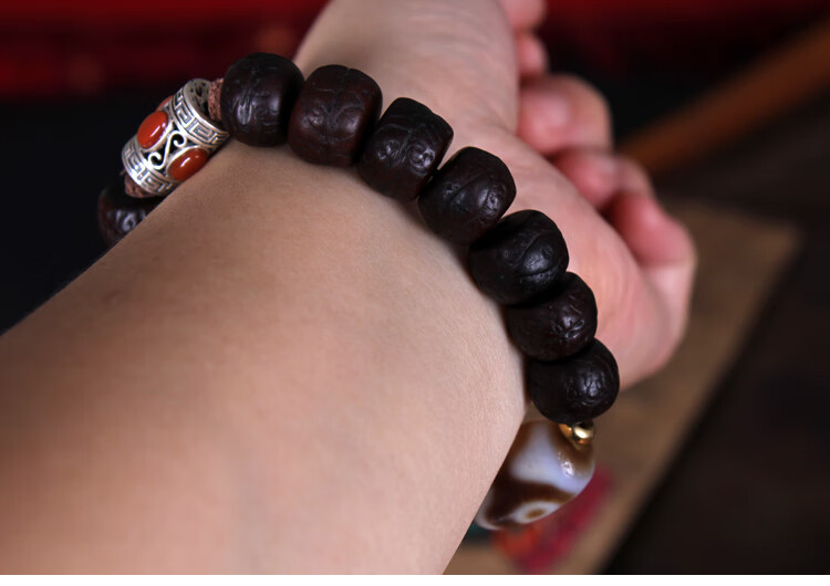 藏传老凤眼菩提手串原矿三眼天珠手链男女款时尚百搭 主图款式天珠