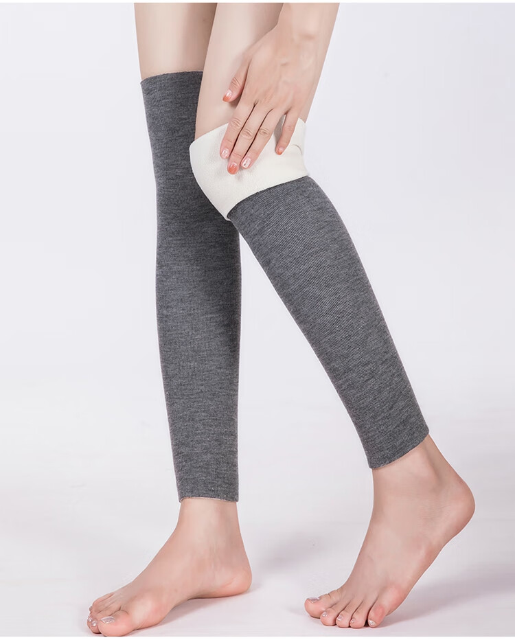 俞兆林护膝秋冬保暖护小腿加绒男女老寒腿羊毛防寒护腿加长护腿套黑色