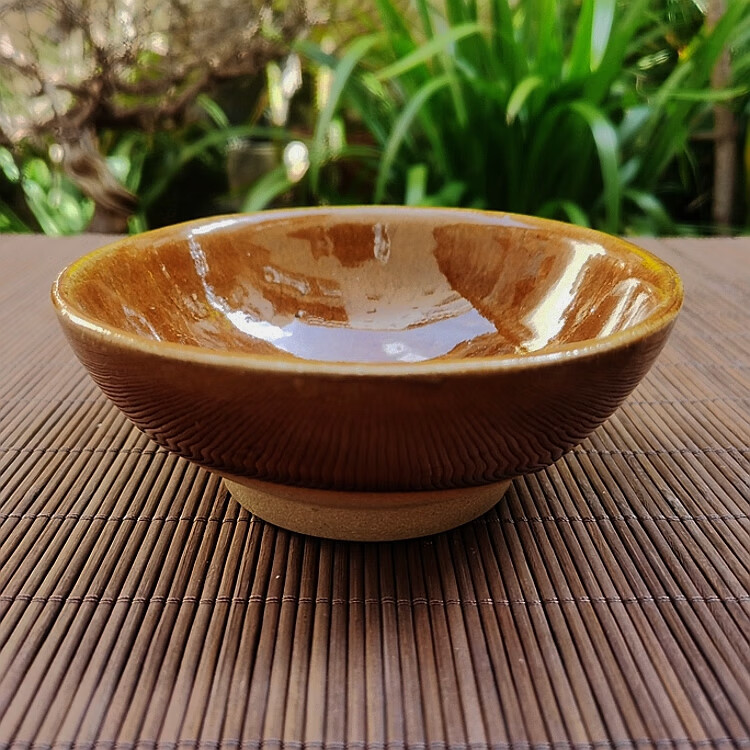 土碗老式土陶碗云南土陶碗斗笠碗粗陶酒碗无釉色釉中式手绘田园风陶瓷