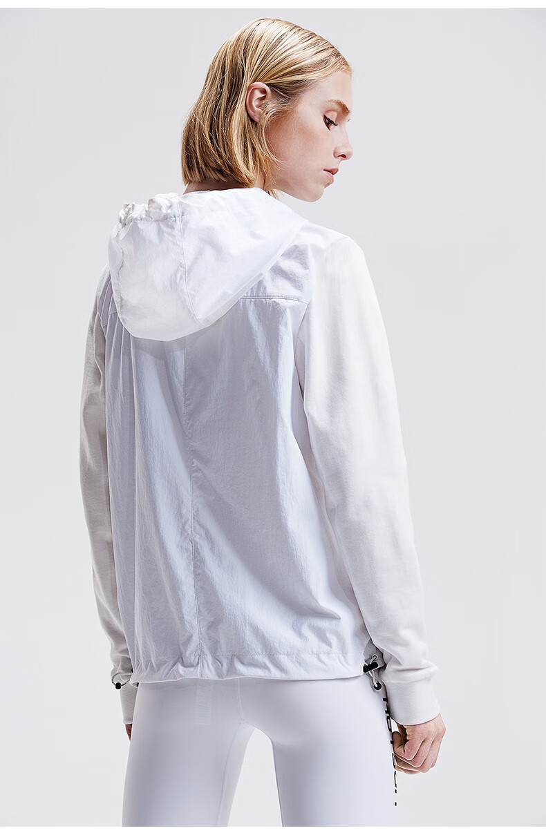 hotsuit后秀黑标系列连帽卫衣女梭织运动休闲拼接套头衫女长袖上衣银