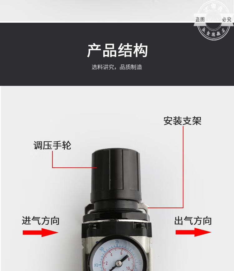 ar气动阀气源处理器调压阀气压调节阀调气阀过滤器减压阀br2000br30