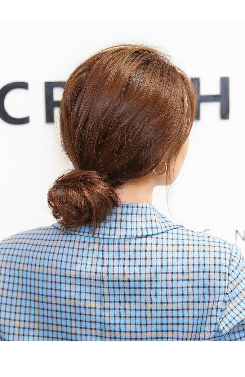 唐妮真发丸子头发圈花苞头直发发圈蓬松自然盘发发包日韩风造型盘发