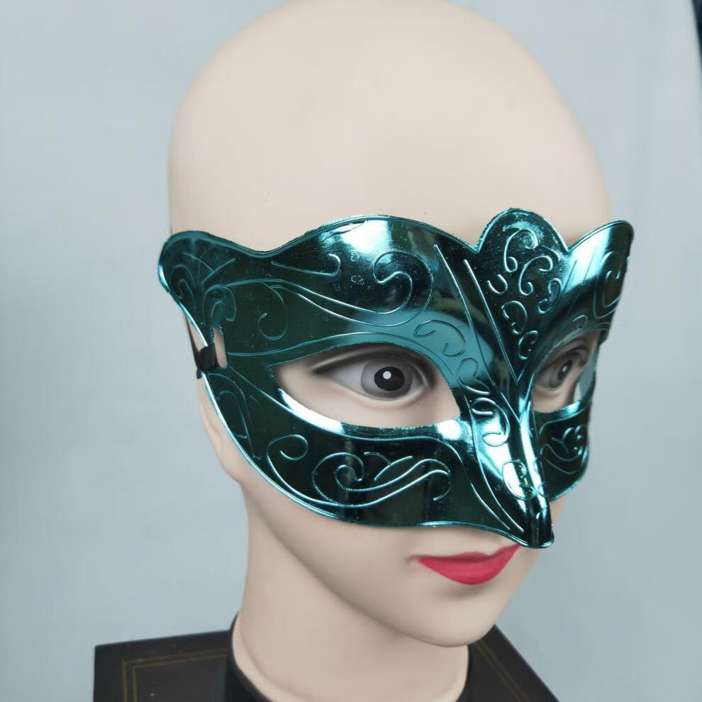 【精选】万圣节恐怖舞会派对面具复古爵士平头面具仿古半脸面具装饰男