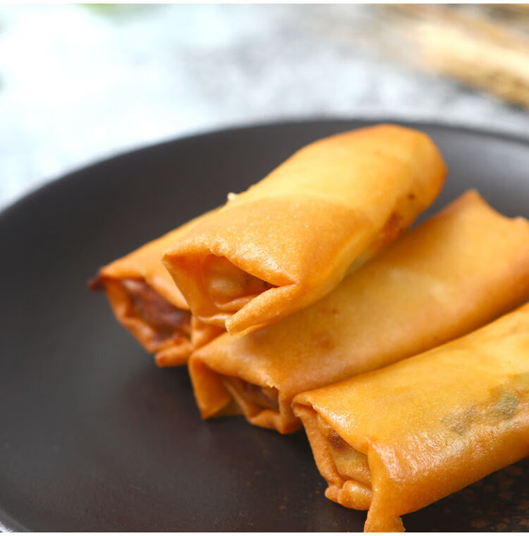 蔬菜素馅地三鲜春卷酒店食材中式早餐馆油炸小吃速冻食品斋菜素食 地