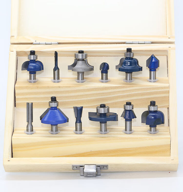 12件套装木工铣刀 雕刻机 电木铣 修边机 刀头12pc 木工雕刻机 12 12