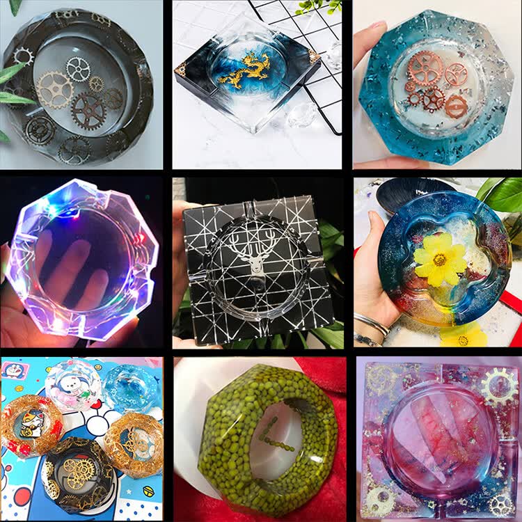 贝柚滴胶套装自制烟灰缸模具硅胶手工制作新手入门水晶滴胶diy材料包