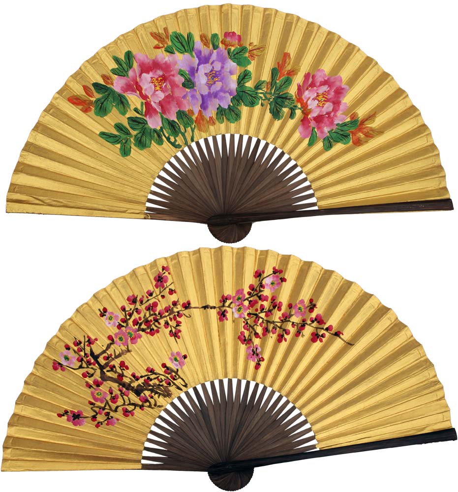 戏曲专用扇子 全棕扇工艺绍兴黄金泥金折扇 戏曲专用泥金扇子 毛全本