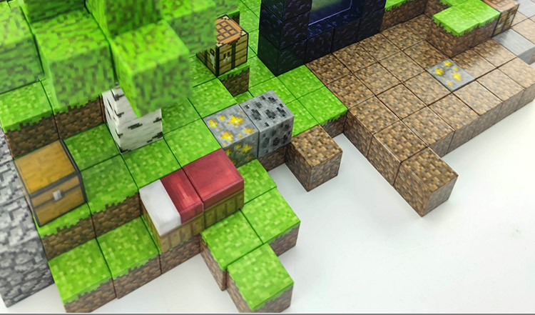 我的世界磁力方块拼装磁铁积木拼装玩具男童迷你磁吸传门 矿产大亨128